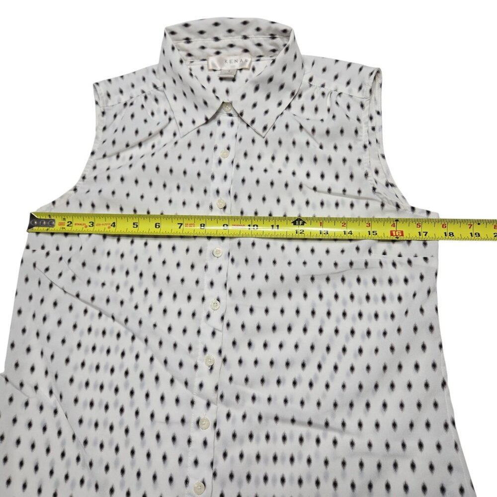 Kenar Blouse Womens Small Sleeveless Button Down Polka Dot Top Career Workwear - Picture 2 of 11